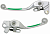 Комплект рычагов сцепления и тормоза WIRTZ для мотоциклов KAWASAKI KXF250-450 2013-17, зеленый