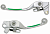 Комплект рычагов сцепления и тормоза WIRTZ для мотоциклов KAWASAKI KX250F-450F 05-12, зеленый