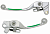 Комплект рычагов сцепления и тормоза WIRTZ для мотоциклов KAWASAKI X65 00-09, KX85 01-10, зеленый